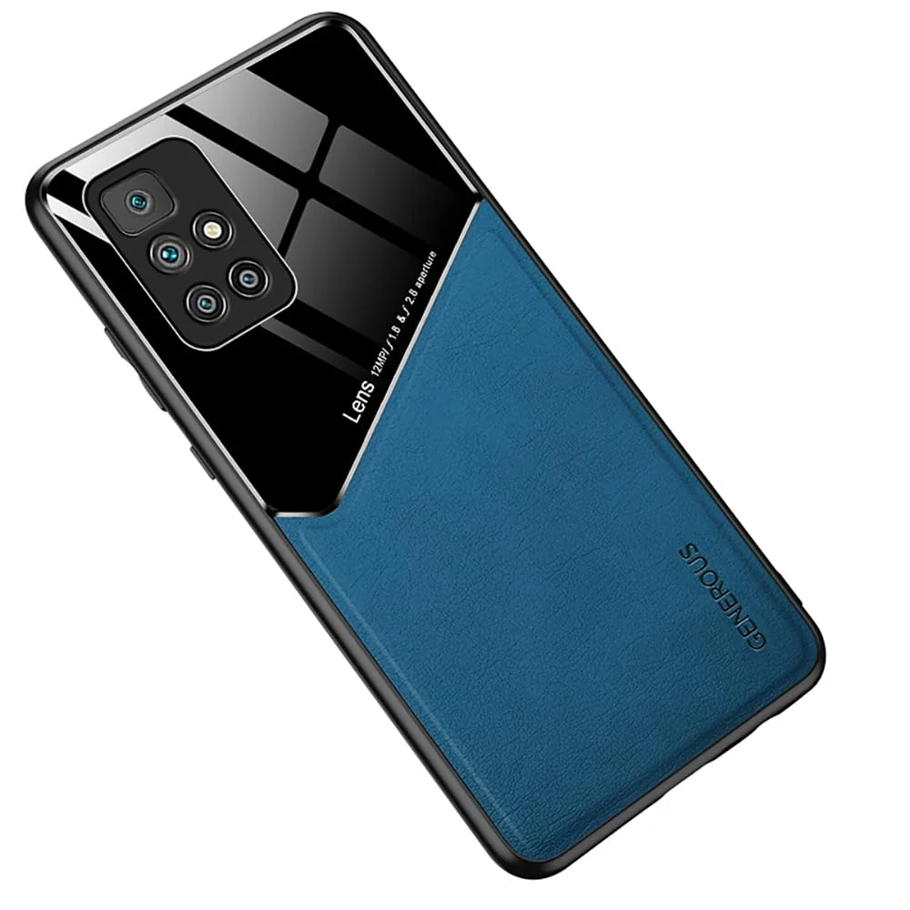 DL3 Mobilak Leather and PC Protective Case for Xiaomi Redmi Note 11 Pro + Plus 5G, Built-in magnetic car-mount support, Shock-absorbing protection, Raised edges around the screen and camera - Blue