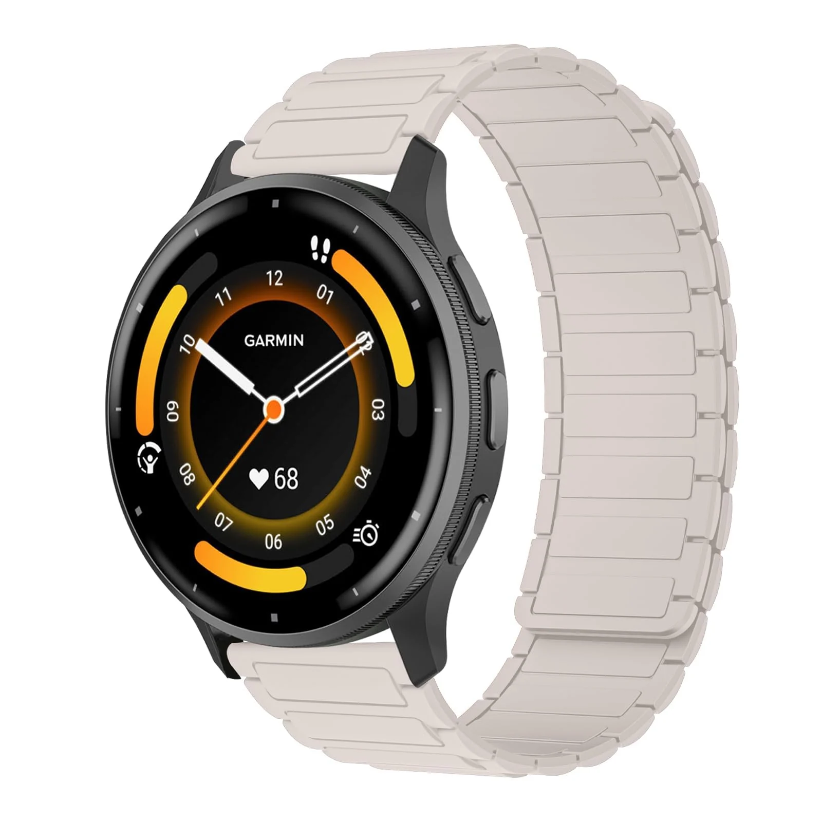 DL3 Mobilak 18mm Silicone Magnetic Strap for Huawei Watch GT 6 41mm/Watch5 42mm/GT 5 Pro 42 mm/GT 5 41mm/GT4 41 mm, Magnetic Replacement Band for Garmin Venu 3S/Fossil Women's Gen 6 - Starlight