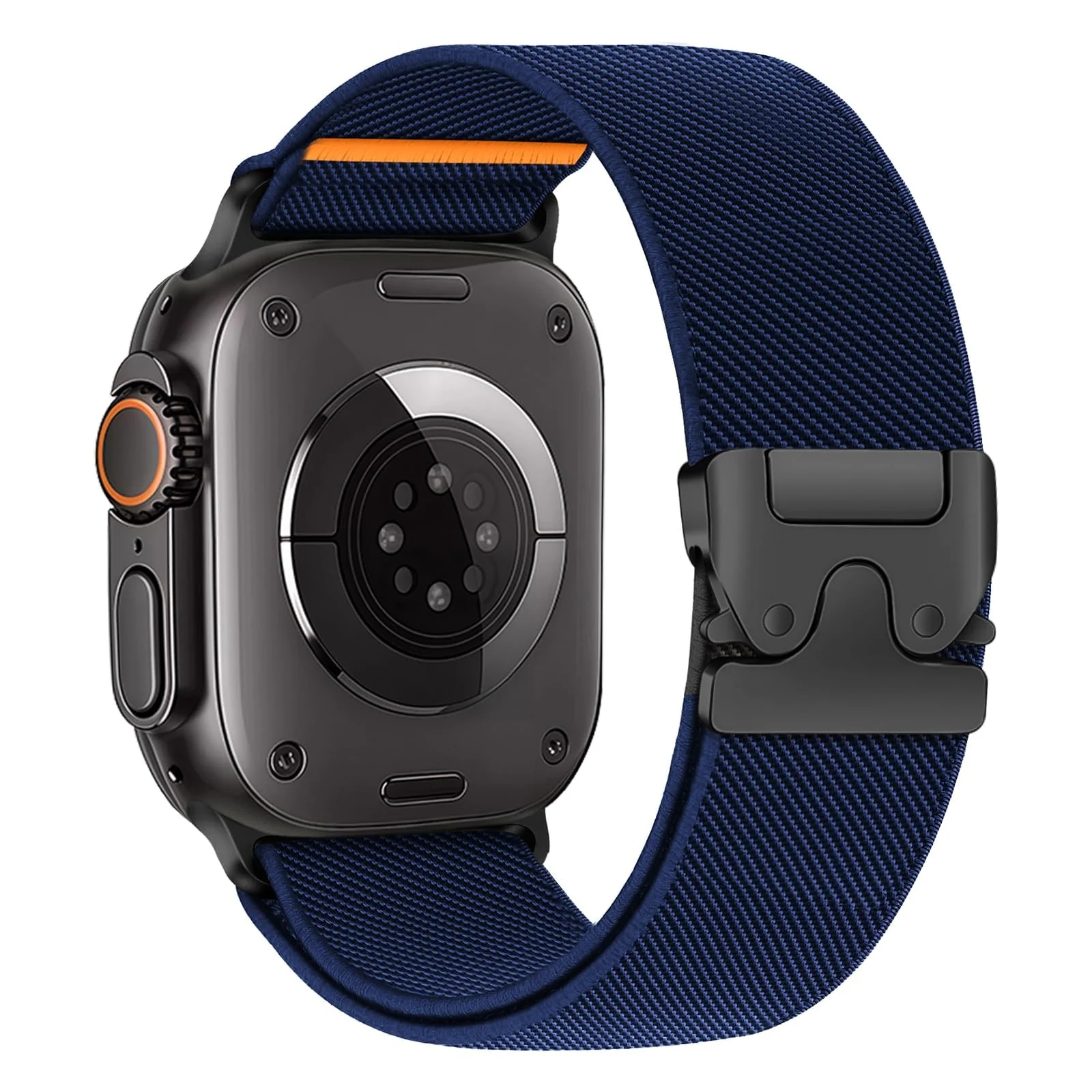 DL3 Mobilak Stretchy Nylon Strap for Apple Watch Ultra 3 2 1 Strap 49mm 46mm 45mm 44mm 42mm iWatch Straps for Men Women, Parachute Clasp Elastic Sport Band for Apple Watch Series 11 10 9 8 7 6 5 4 3 SE/2 - Blue