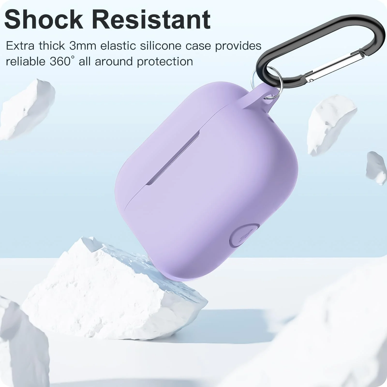 DL3 Mobilak AirPods Pro Case Cover, Silicone Protective Charging Case Skin with Keychain Compatible with Apple AirPods Pro Case for Women Men, Wireless Charging, Front LED Visible - Banana Purple