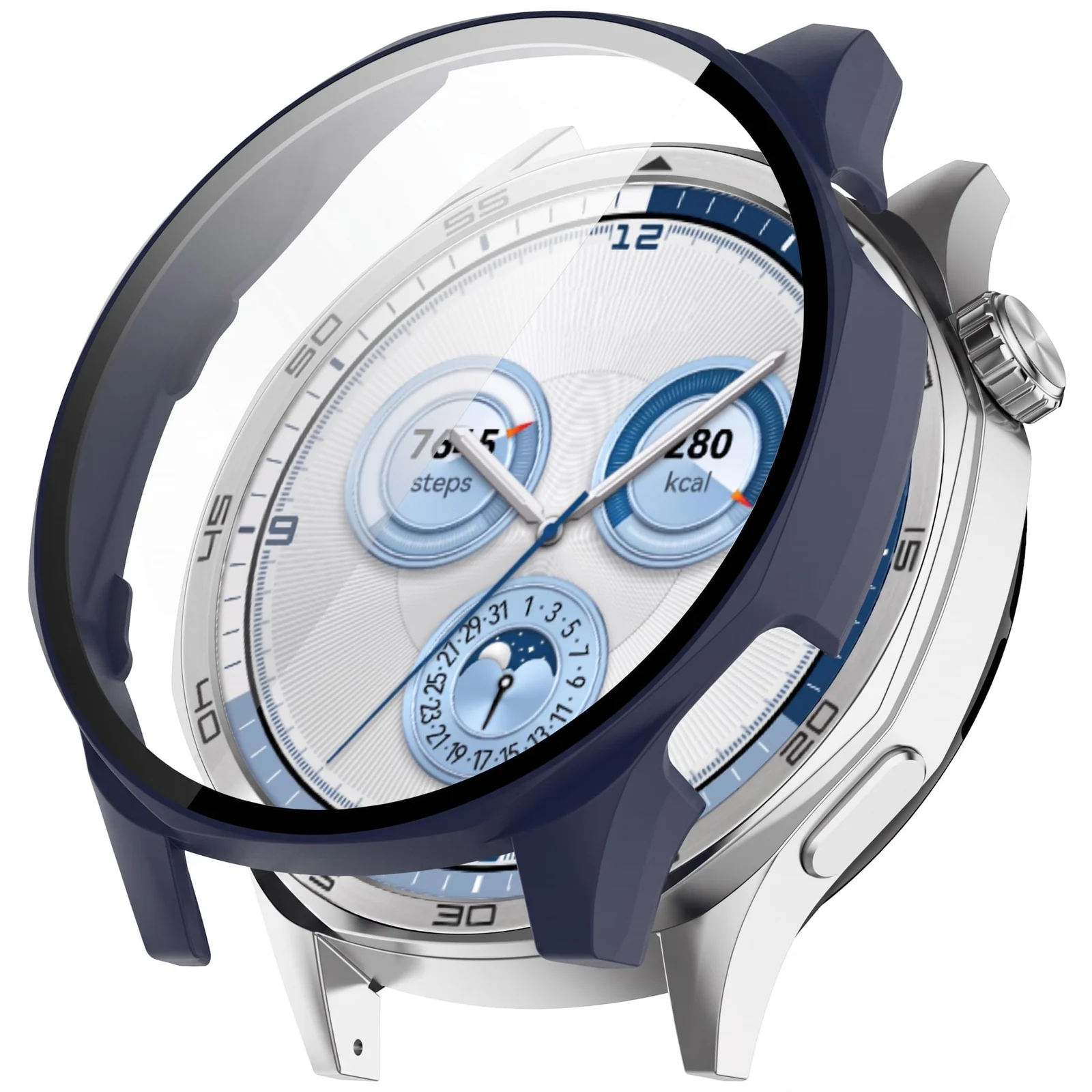 DL3 MOBILAK Full-Coverage Watch Case with Tempered Glass for Huawei Watch GT 5 46 mm, Blue