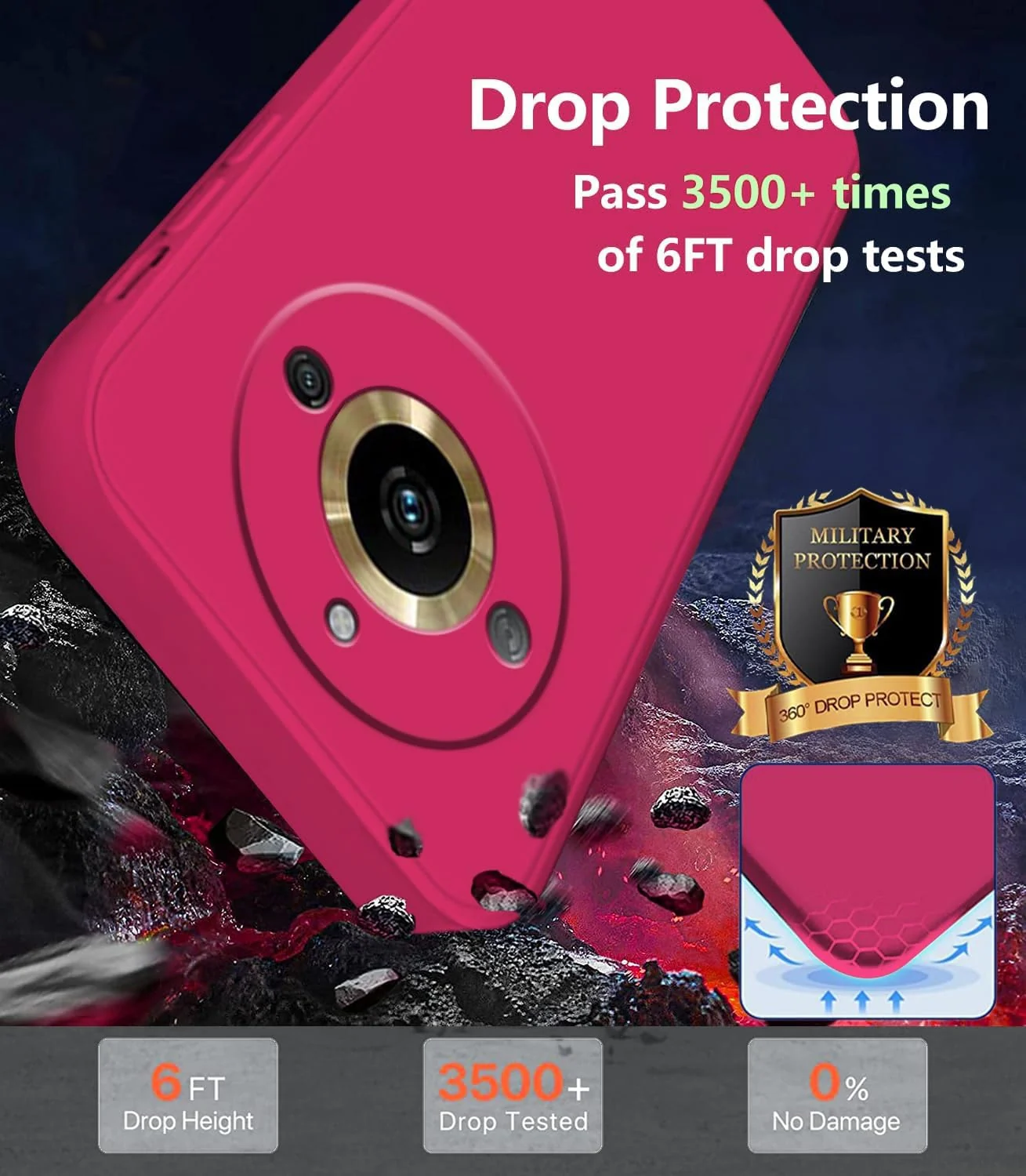 DL3 Mobilak realme 11 Pro & realme 11 Pro+ Plus 5G Case, Soft Flexible Liquid Silicone Gel Rubber Bumper Cover, Full Body Shockproof Protective Phone Case - Hot Pink
