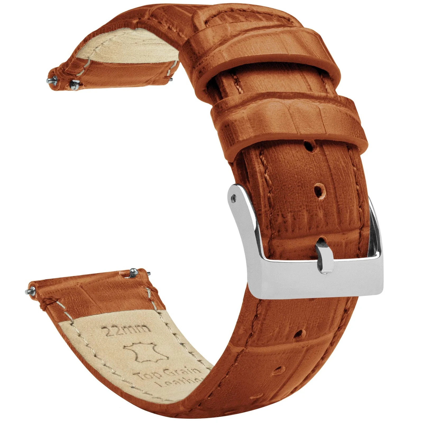 DL3 Mobilak Strap Leather 22MM Band For Samsung Galaxy Watch 3 45mm/Watch 46mm/Gear S3/Huawei watch GT5 GT4 GT3 46MM/Watch 4/3/GT2E/GT2 Pro/GT 3 Pro/GT5 Pro/GT GT2 46MM/Amazfit GTR 4/3/3 Pro/2/2e - Toffee Brown