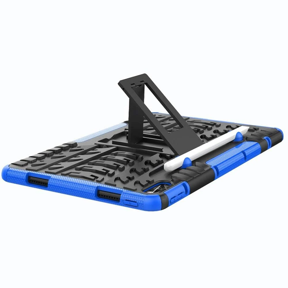 DL3 Mobilak Case For Huawei Matepad 10.4 Inch 2022/2020 tablet, Hybrid Rugged Armor Heavy Duty 2 in 1 TPU + PC Combo Dual Layer Shockproof Case with Kickstand - Blue