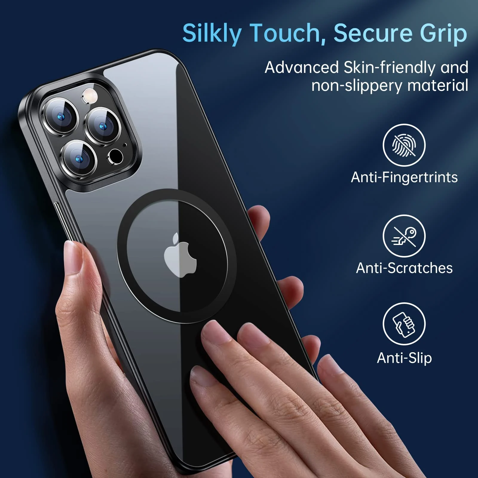 DL3 MOBILAK Case Magnetic Crystal Clear for iPhone 13 Pro (6.1 Inch) Case, [Compatible with MagSafe] Slim Phone Case Thin Cover - Black