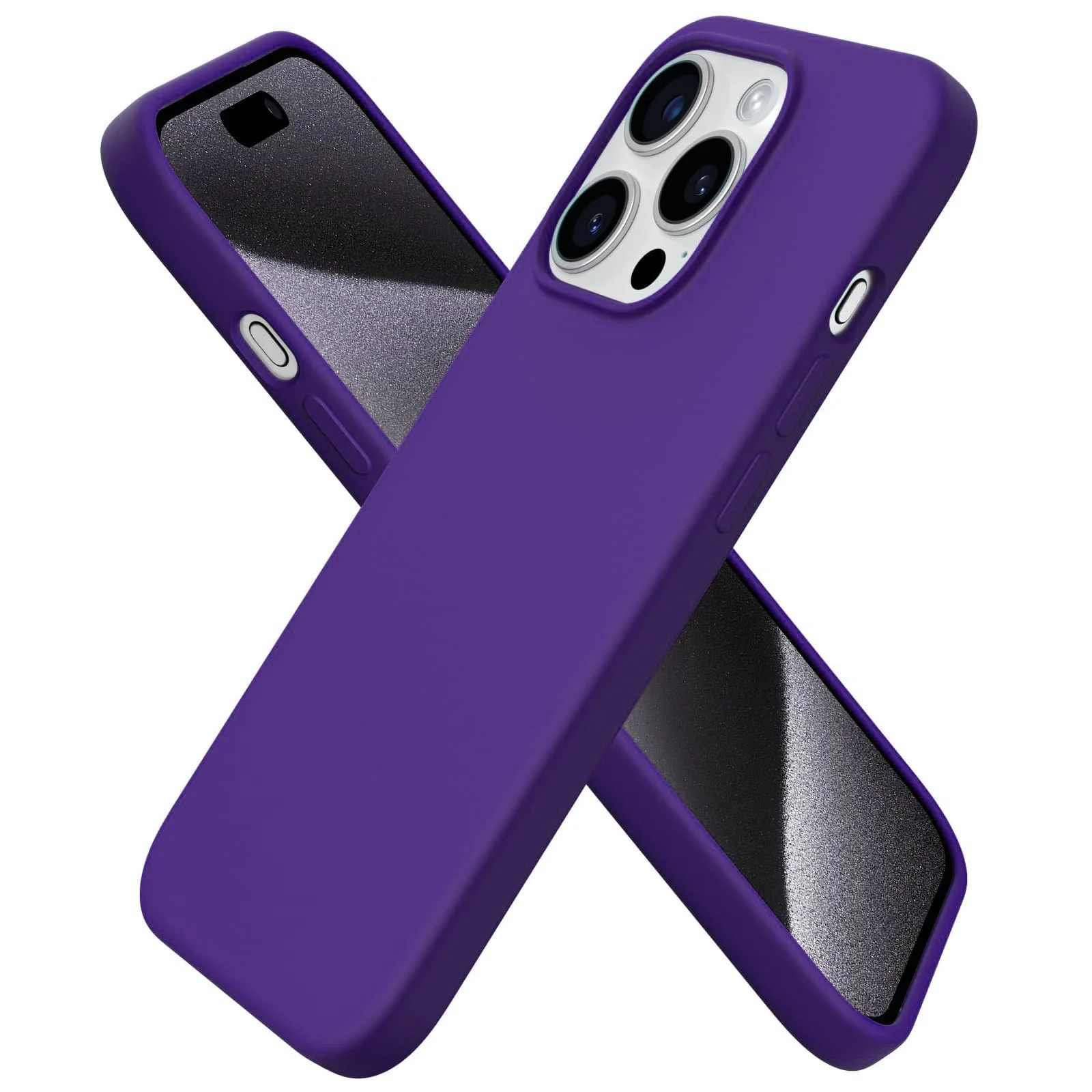 DL3 Mobilak Compatible with iPhone 13 Pro (6.1 Inch) Case, Liquid Silicone Case, Full Body Protective Cover, Shockproof, Slim Phone Case, Anti-Scratch Soft Microfiber Lining - Purple
