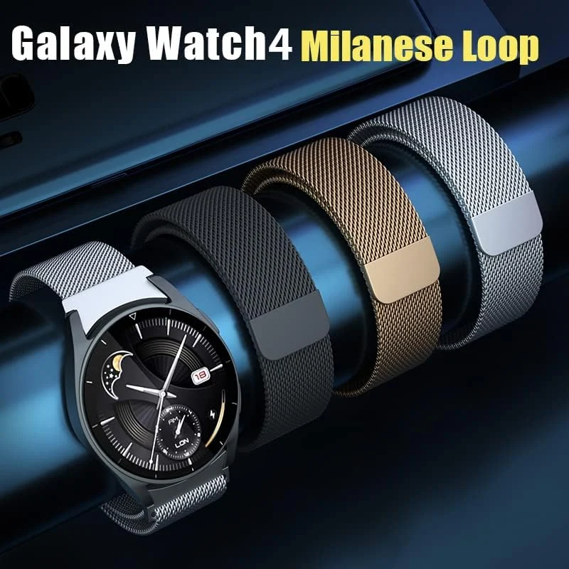 DL3 Mobilak No Gap Metal Band Compatible with Samsung Galaxy Watch 7 6 5 4 FE 40mm 44mm, Galaxy Watch 6 4 Classic 47mm 43mm 42mm 46mm/Watch 5 Pro 45mm, Stainless Steel Wristband Women Men - Black