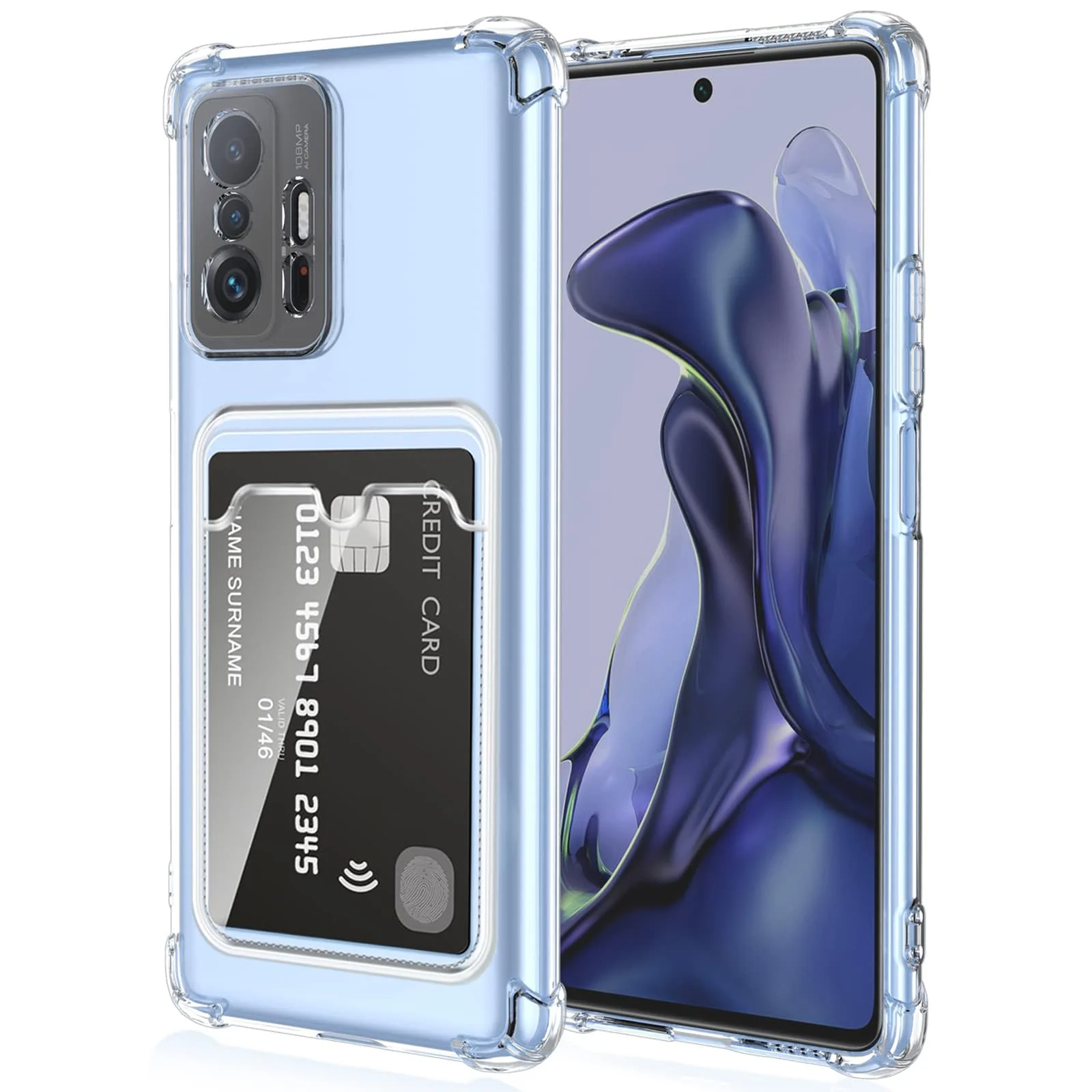 DL3 Mobilak Clear TPU Wallet Case with Card Slot and Camera Protection for Xiaomi 11T / Xiaomi 11 T Pro - Clear