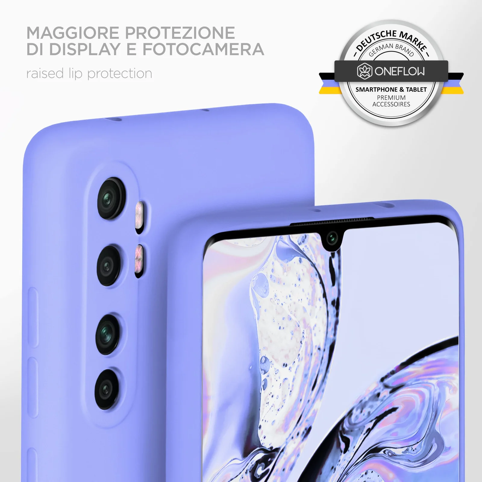 DL3 Mobilak Xiaomi Mi Note 10 Lite Case, Soft Flexible Silicone Gel Rubber Bumper Cover, Full Body Shockproof Protective Phone Case - Baby Blue