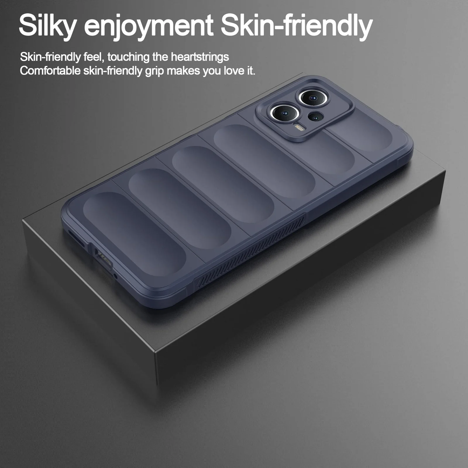 DL3 Mobilak Soft Silicone Protective Case for Xiaomi Redmi Note 12 5G / Poco X5 5G with Camera Protection and Shockproof Design - Blue