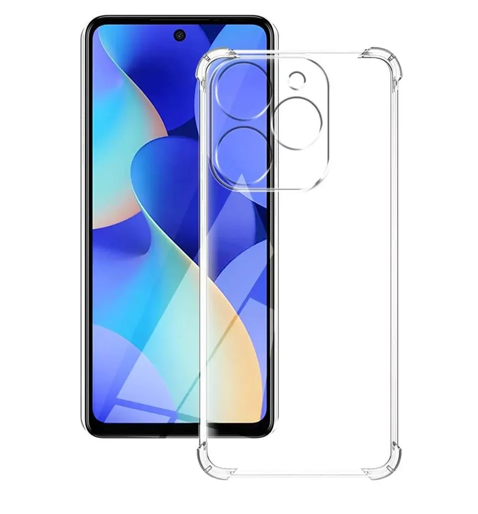 DL3 Mobilak Case Compatible with Infinix Smart 8, Cover Silicone Transparen t TPU Gorilla Anti-shock Protector Camera Shockproof Corners - Clear