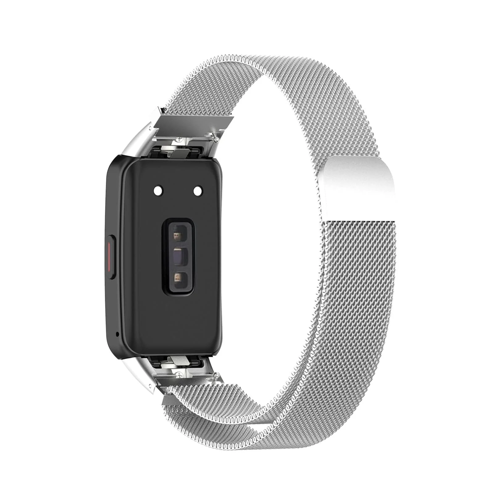 DL3 Mobilak Strap for Honor Band 6/Huawei Band 6/Huawei Band 6 Pro, Metal Woven Stainless Steel Magnetic Replacement Strap, Classic Adjustable Watch Strap For Honor Band 6 Bracelets - Silver