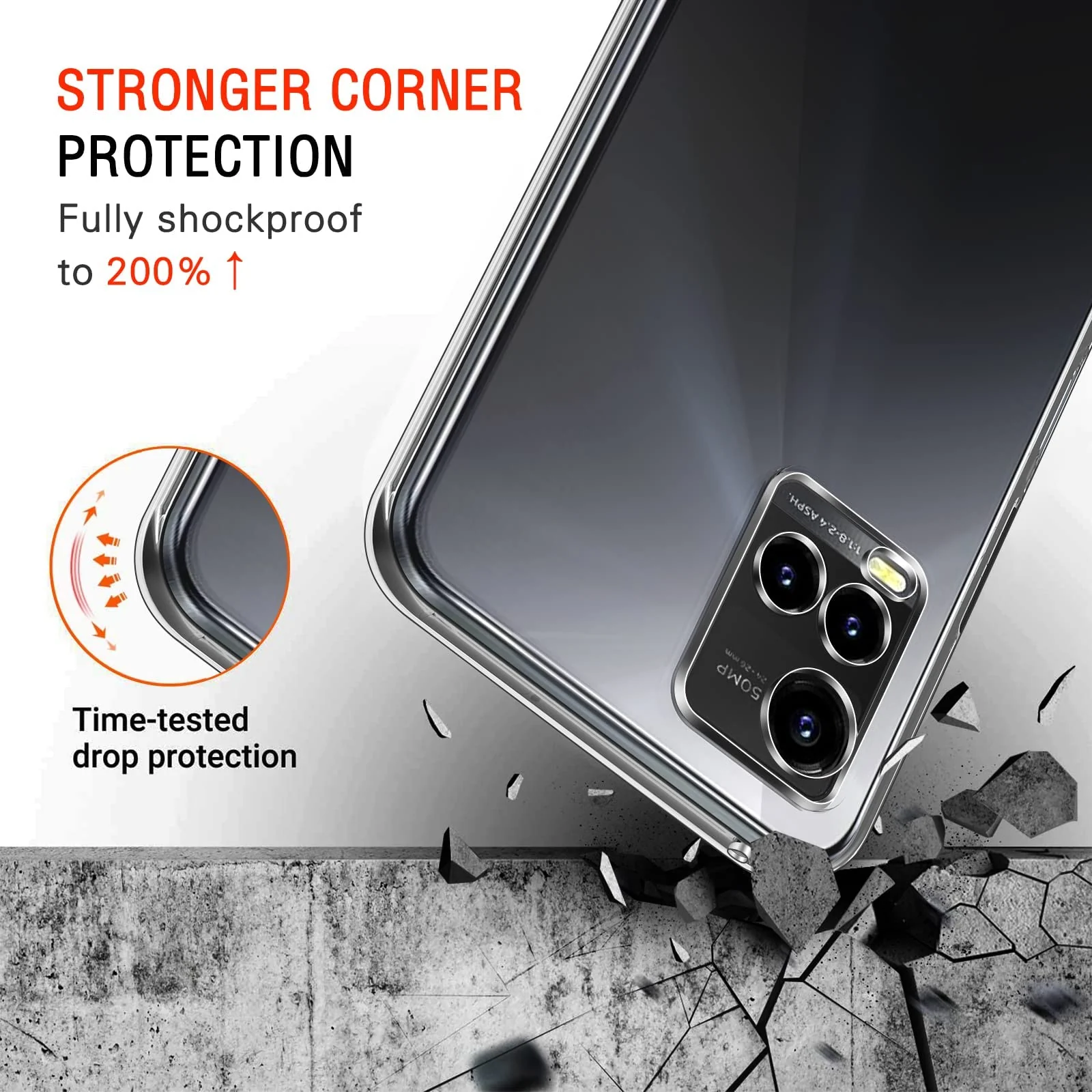 DL3 Mobilak Case Compatible with vivo Y33S / Y21s / Y21 / Y21t - Crystal, Anti-Scratch, Shock-Absorbent, TPU Gel Case - Clear