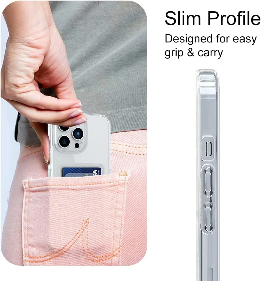 DL3 Mobilak Compatible with Apple iPhone 14 Pro (6.1 inch) Wallet Case with Card Holder, Precision Cut-Outs and TPU Bumper for Shock Absorption, Anti-Scratch Smudge-Proof (Matte ) - Clear