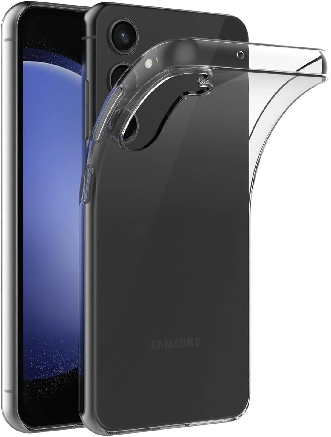 DL3 Mobilak Case Compatible with Samsung Galaxy S23 FE 5G Case Crystal Soft TPU Gel Case Flexible Silicone Anti-Scratch Camera Protection TPU Cover - Clear