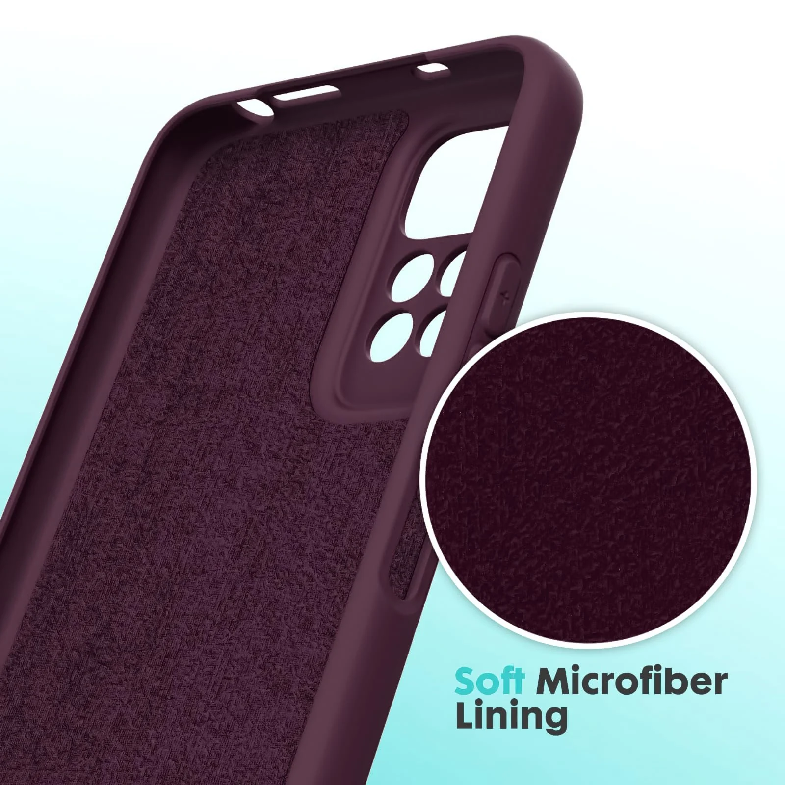 DL3 Mobilak Liquid Silicone Protective Case with Soft Microfiber Lining with Full Camera Protection for Xiaomi Redmi Note 12 Pro 4G / Redmi Note 11 Pro 4G&5G - Wine Red
