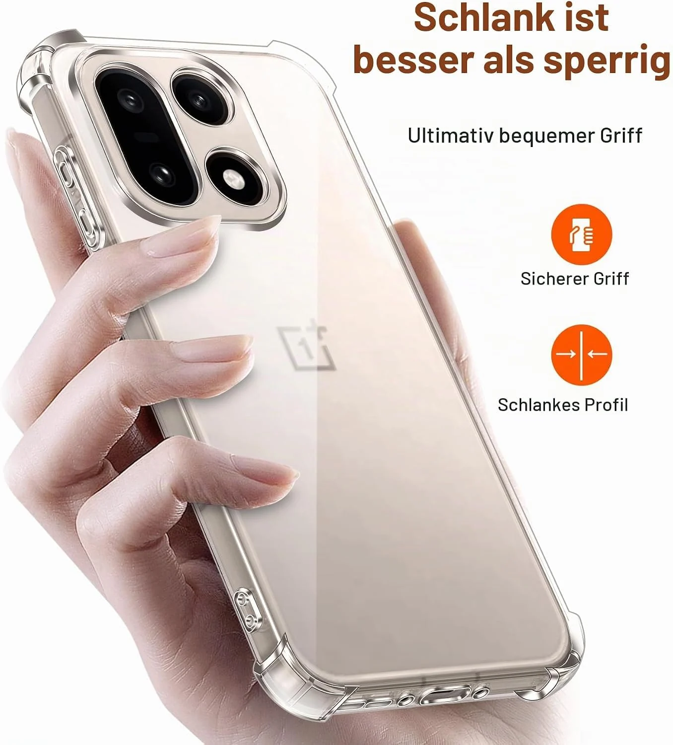 DL3 MOBILAK Clear Soft TPU Phone Case for OnePlus 15 - Clear