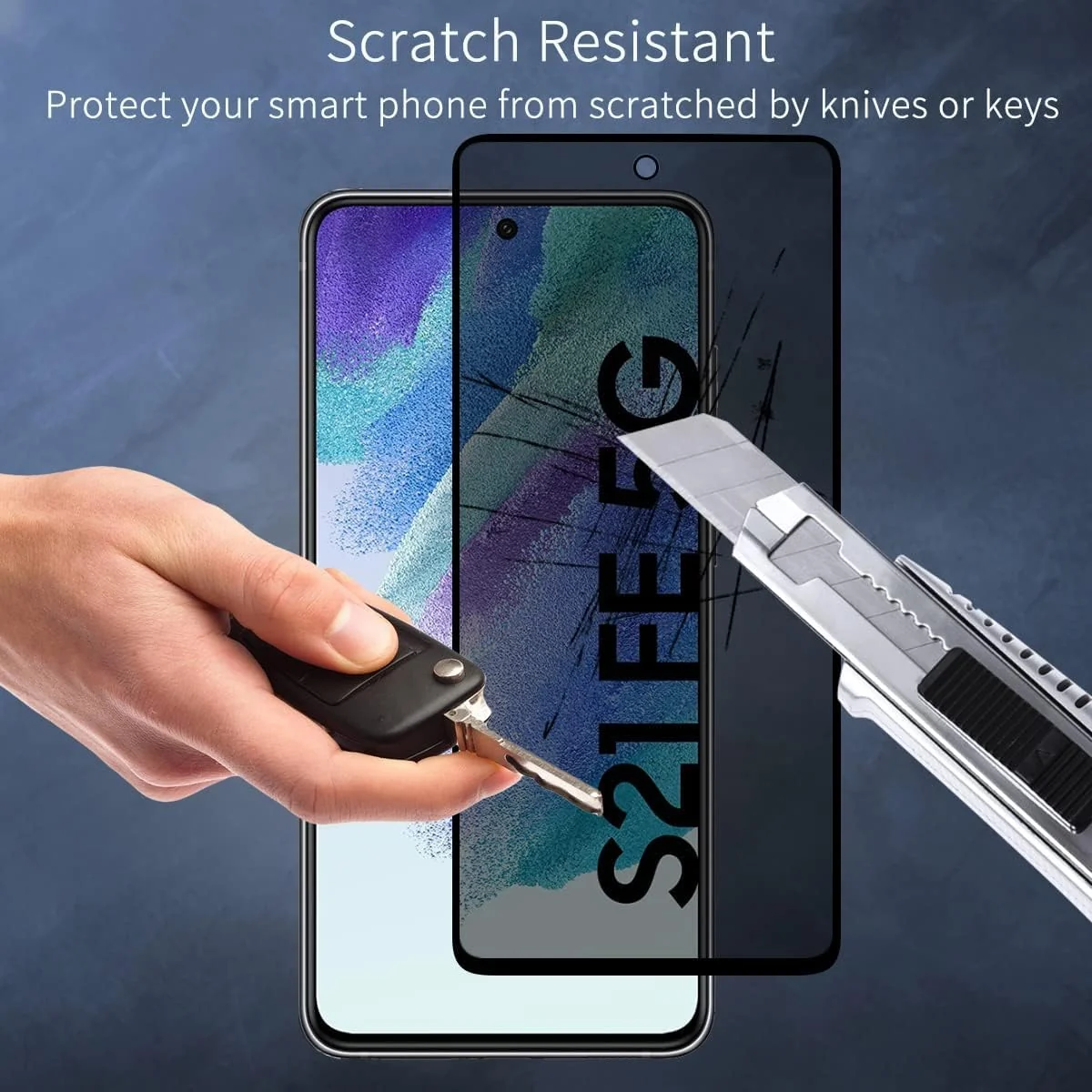 DL3 MOBILAK Anti-Spy 9H Tempered Glass Screen Protector for Samsung Galaxy S21 FE 5G - Black