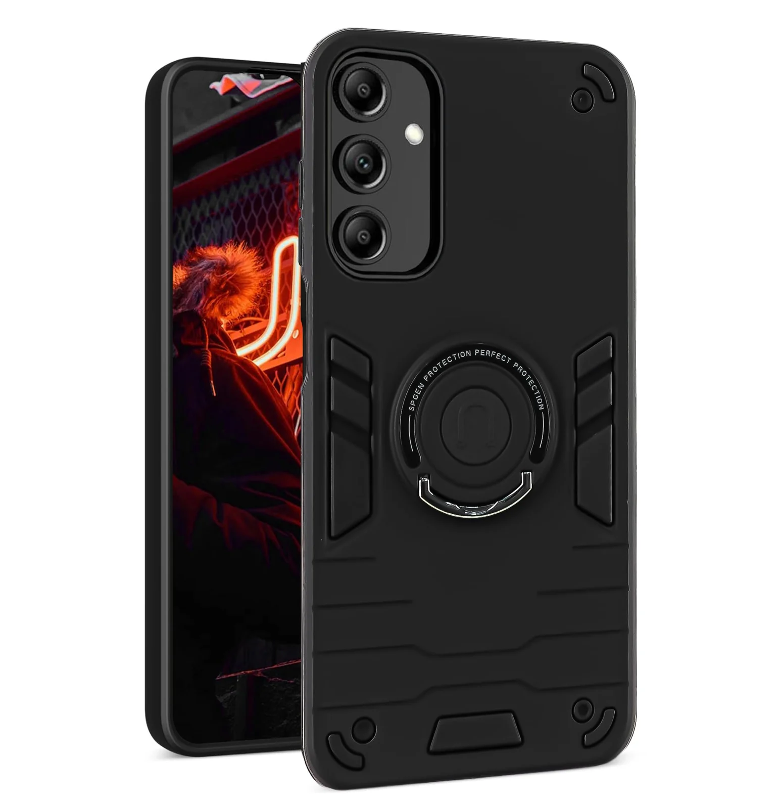 DL3 Mobilak Case for Samsung Galaxy A16 5G / 4G Case with Kickstand, Shockproof and Anti Scratch Magnetic Ring Holder Stand Protective Phone Cover