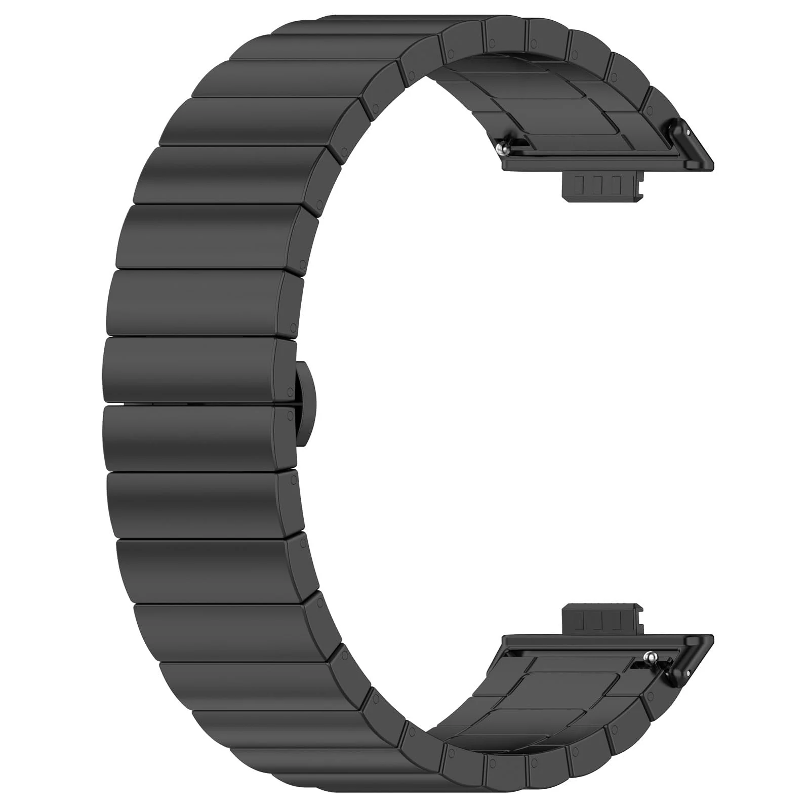 DL3 Mobilak Metal Straps Compatible with Huawei Watch Fit 3/Fit 4/Fit 4 Pro Strap, Stainless Steel Replacement Band with Folding Clasp, Adjustable Replacement Bracelet Wristband - A-black
