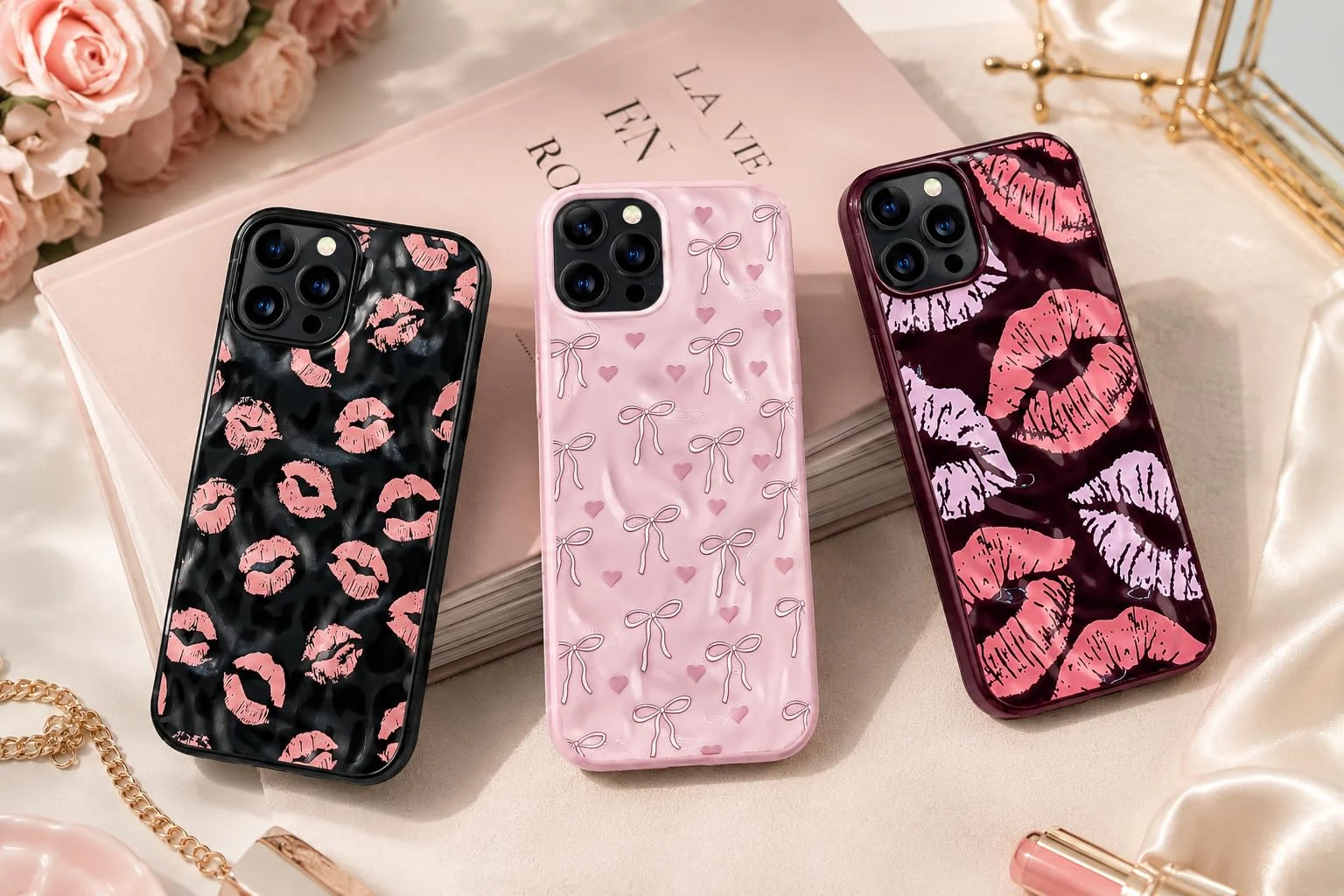 DL3 Mobilak Soft Silicone Protective Case for iPhone 15 Pro Max with Camera Protection and Shockproof Design - Style 3