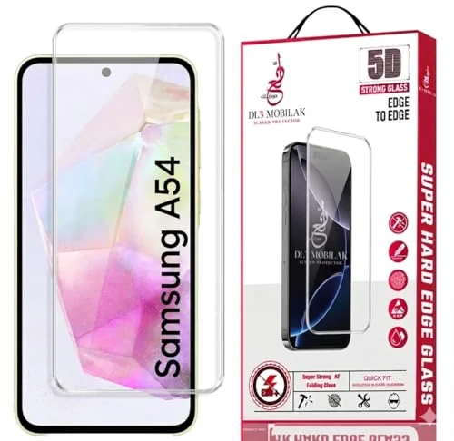 DL3 Mobilak for Samsung Galaxy A54 Tempered Glass Screen Protector, 9H Hardness Anti-Scratch Tempered Glass flim, Case Friendly, Anti-Scratch - Clear