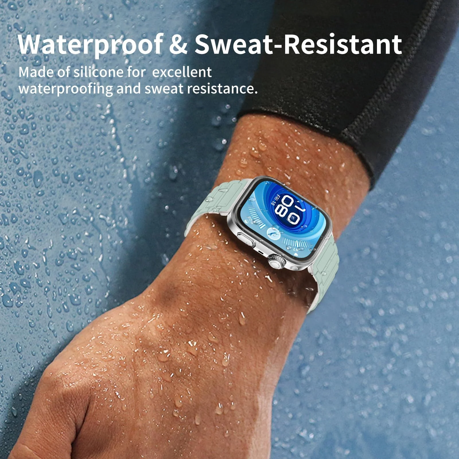 DL3 Mobilak Magnetic Strap for Huawei Watch Fit 4 Pro/Fit4/Fit 3 Replacement Straps Strong Silicone, Easy to Wear, Waterproof, Sporty, Daily Wear Watchbands for Men and Women - Mint Green | Starlight