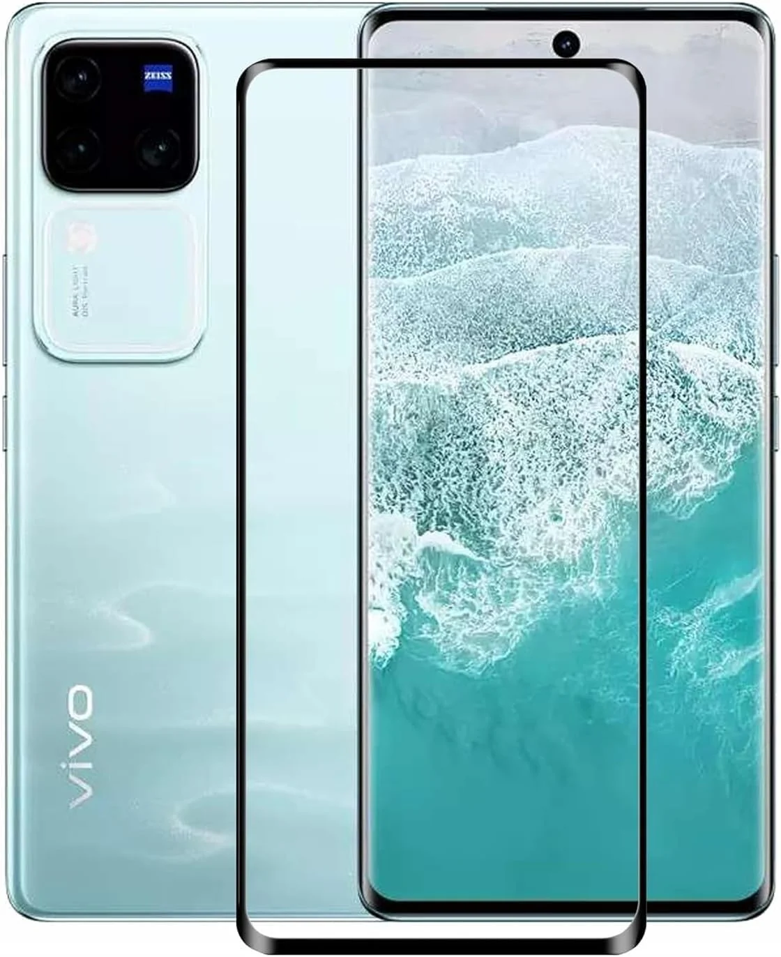 DL3 Mobilak Screen Protector for vivo V30 / vivo V30, Tempered Glass Screen Saver Premium HD Protective, Scratch Resistant, NO-Bubble, 9H Hardness, Full Coverage Film - Clear