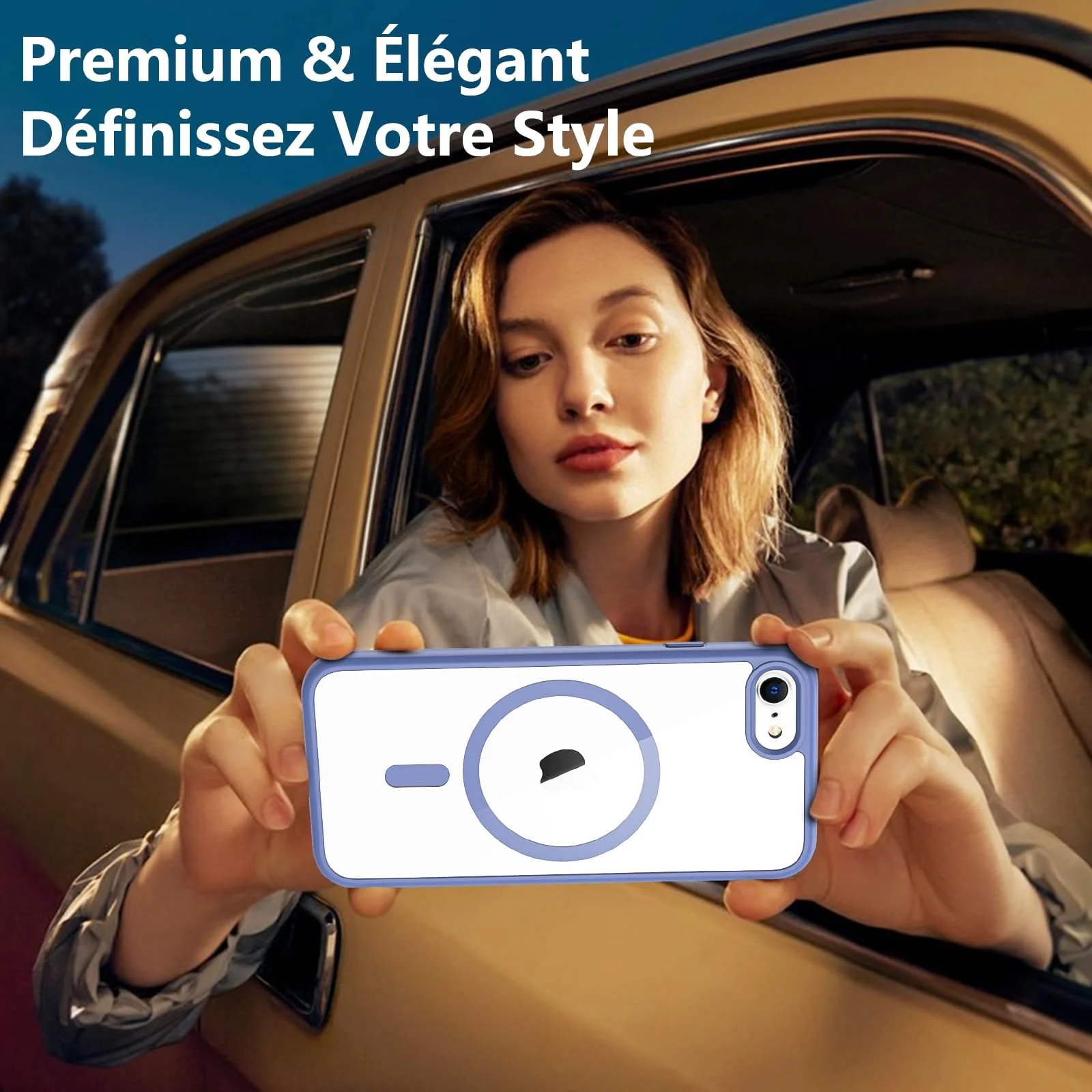 DL3 Mobilak Clear MagSafe-Compatible Magnetic Case for iPhone 7 Plus / iPhone 8 Plus with Camera Protection and Military-Grade Protection - Sierra Blue