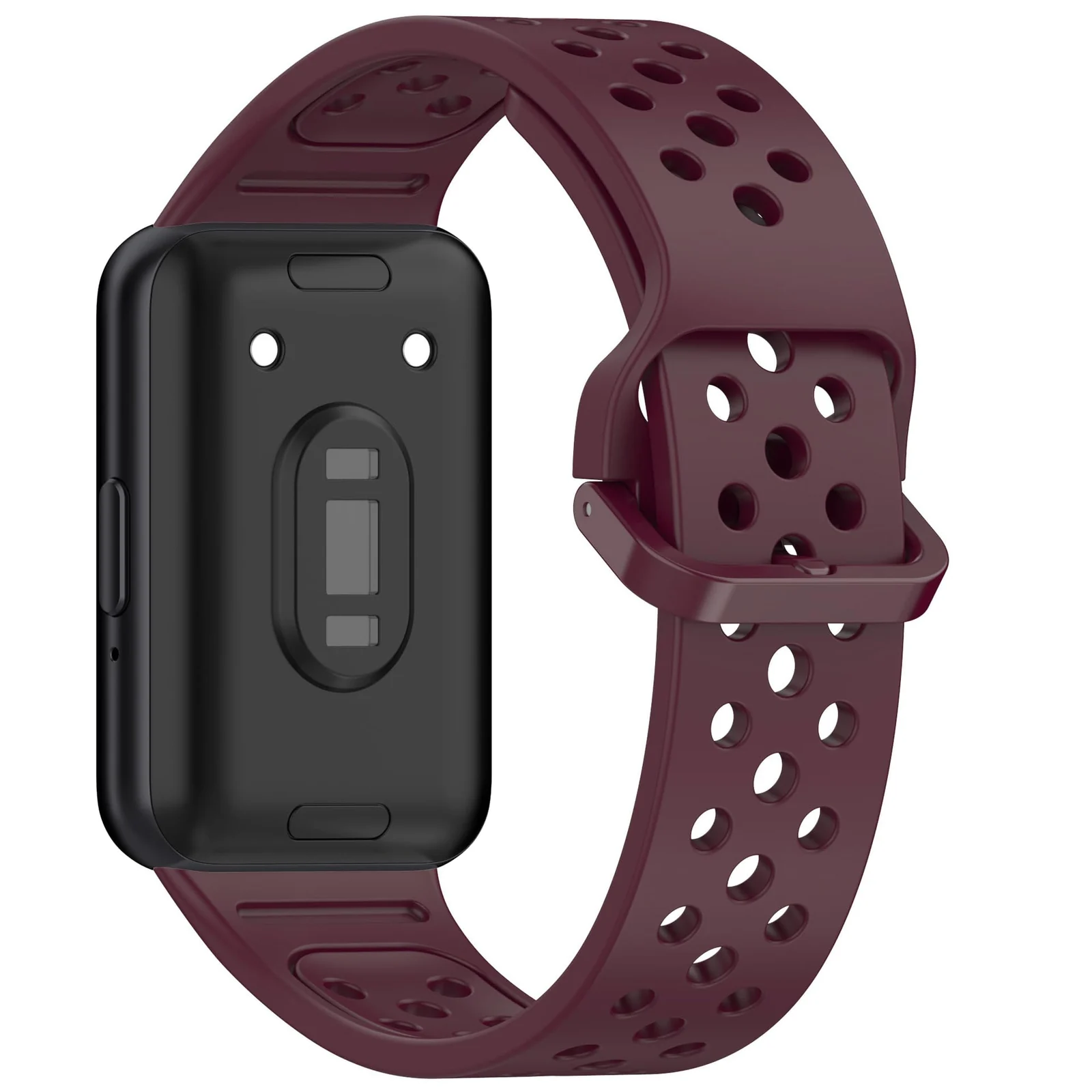 DL3 Mobilak Strap for Samsung Galaxy Fit 3 SM-R390, Women Men Armband, Two Colours Silicone Adjustable Replacement Soft Strap for Samsung Galaxy Fit 3 SM-R390 Fitness Tracker - Wine Red