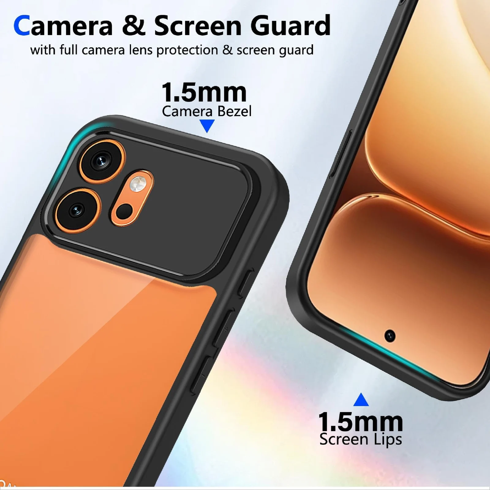 DL3 Mobilak Compatible with Honor 600 5G Case Transparent, Military-Grade Shockproof Anti-Yellowing, Slim Protective Phone Case Full Bumper Cover With Camera Protective - Black