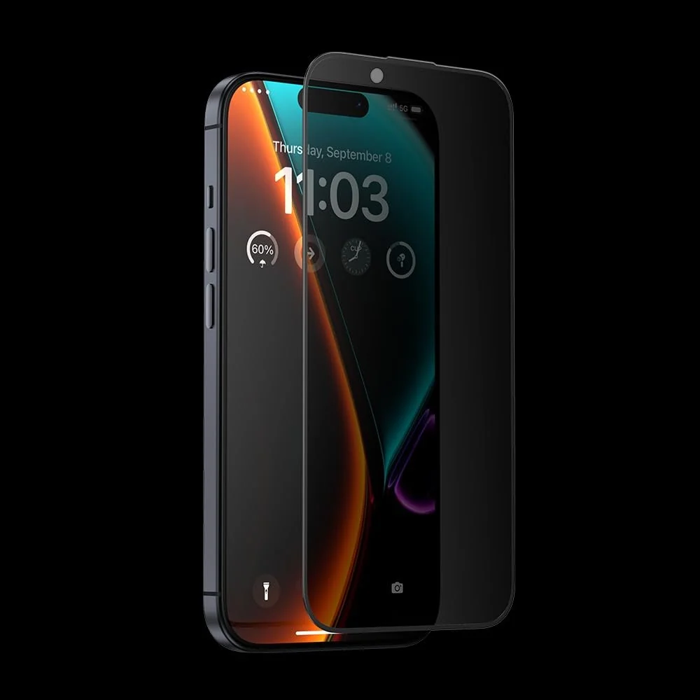 DL3 Mobilak iPhone 14 Pro Max Privacy Screen Protector, Anti-Spy 9H Hardness Tempered Glass Film [Case Friendly] [Bubble Free] - Black