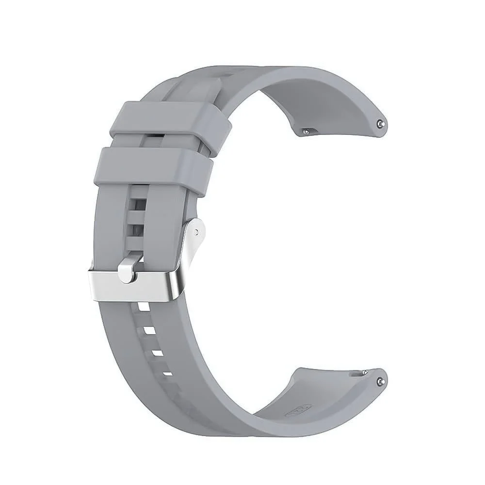DL3 Mobilak Silicone Band 20MM For Samsung Gear Sport/Watch 6/5/4 40mm 44mm/Watch 6 Classic 43mm 47mm/ 5 Pro 45mm/S2 classic/Active 2 40mm 44mm/Amazfit GTS/2/2e/GTS3/3 Pro/GTS4/2 Mini/3 Mini/4Mini - Gray