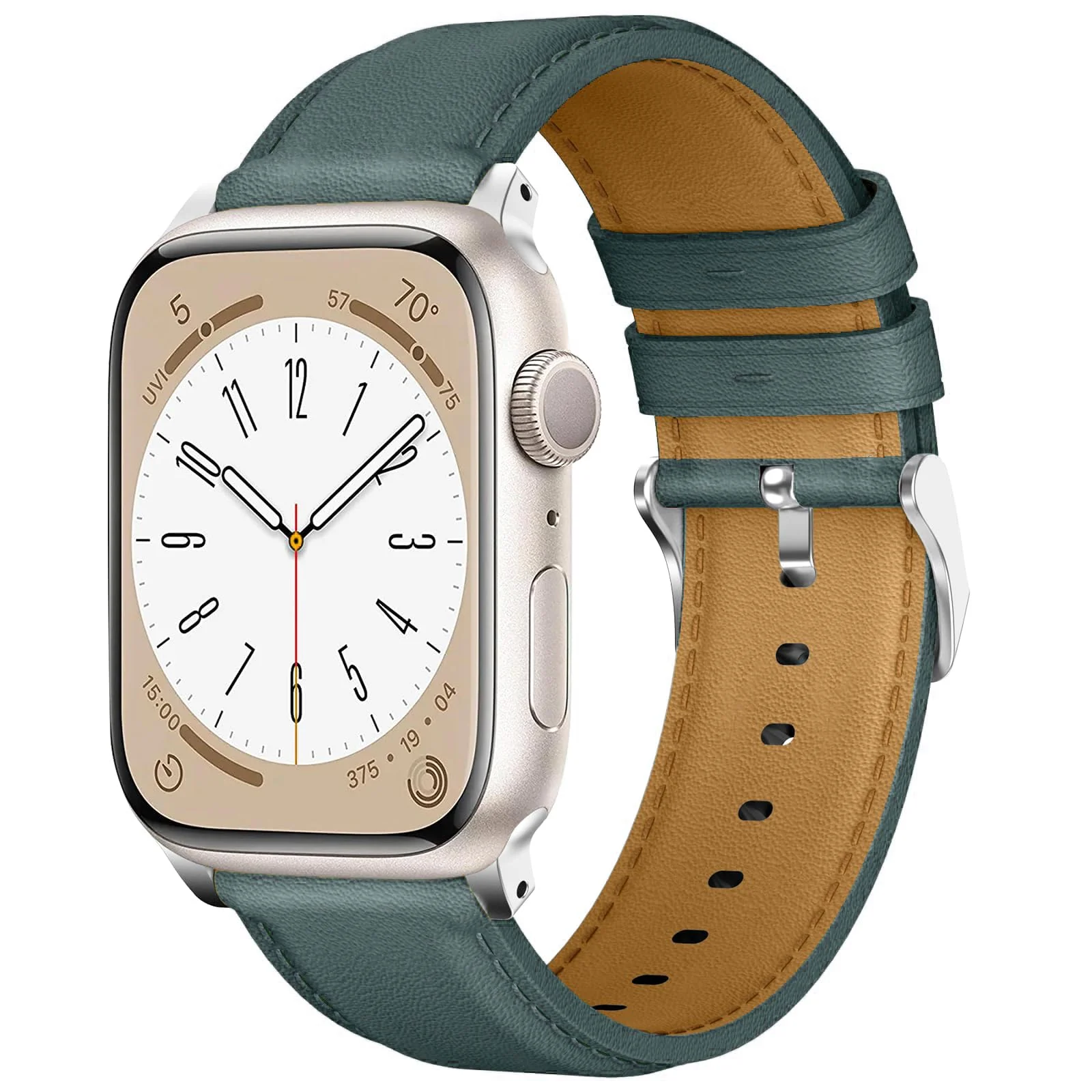 Apple Watch Ultra / Ultra 2 49MM 45MM 44MM 42MM — DL3 Mobilak Compatible with Apple Watch Band 49mm 46mm 45mm 44mm 42mm Leather Band Replacement Strap, Soft Leather Bracelet for iWatch Series 11 10 9 8 7 6 5 4 SE SE2 Ultra 3 2 1 - A.Green