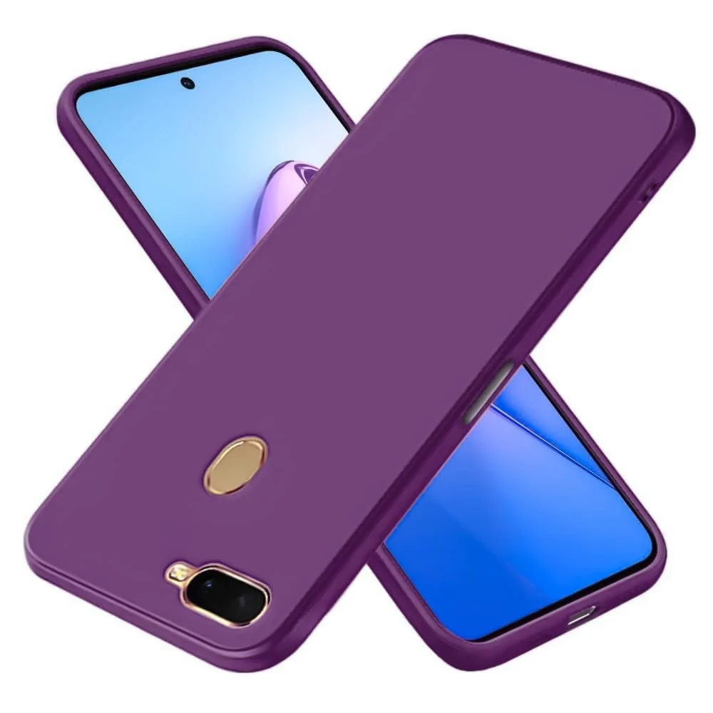 Dl3 Mobilak Compatible with OPPO F9 / F9 Pro / A5S / A12 / A7 Case, Liquid Silicone Case, Full Body Camera Protective Cover, Shockproof, Slim Phone Case, Soft Microfiber Lining - Black