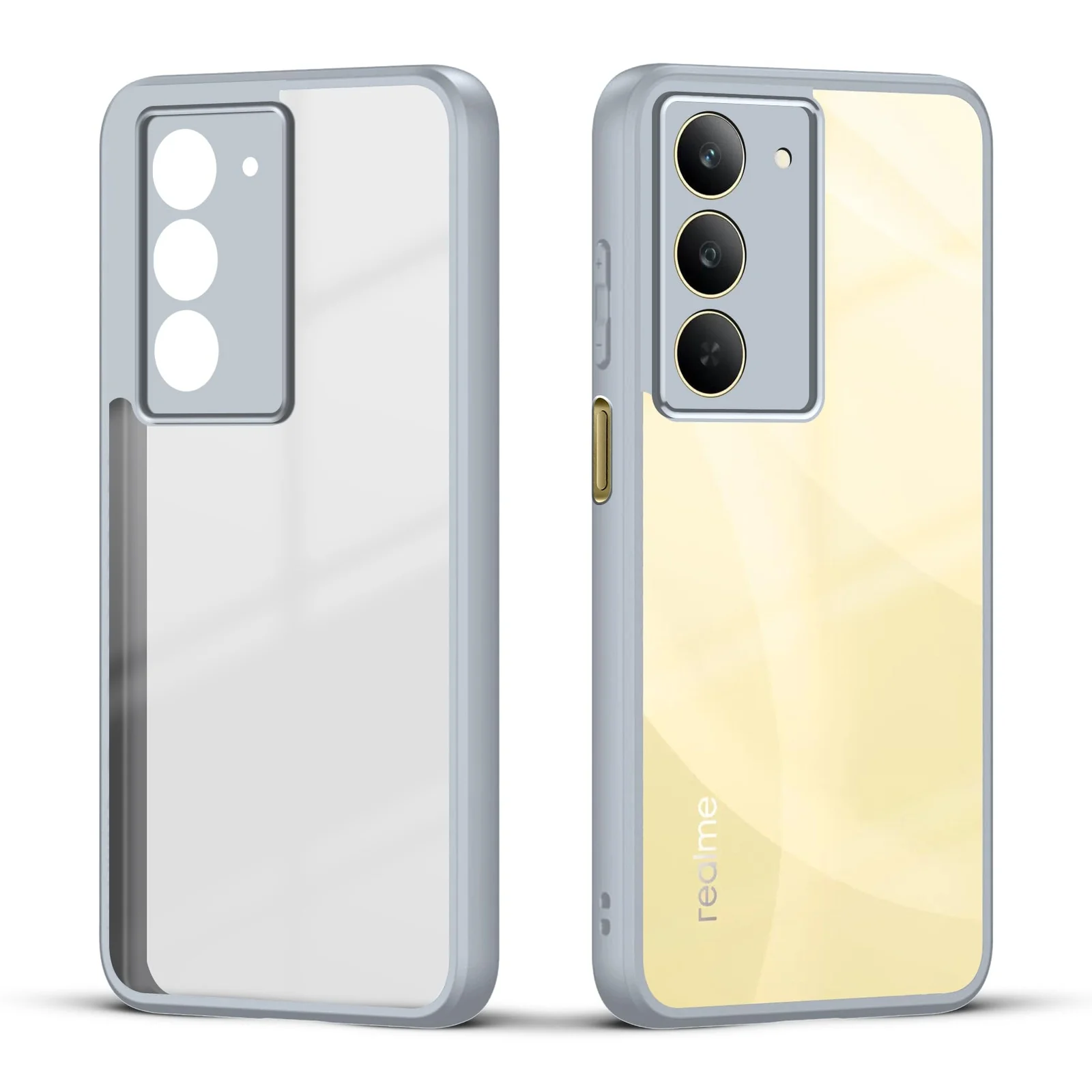 DL3 Mobilak Clear PC and TPU Protective Case for vivo V30 Lite with Camera Protection and Military-Grade Protection - Gray