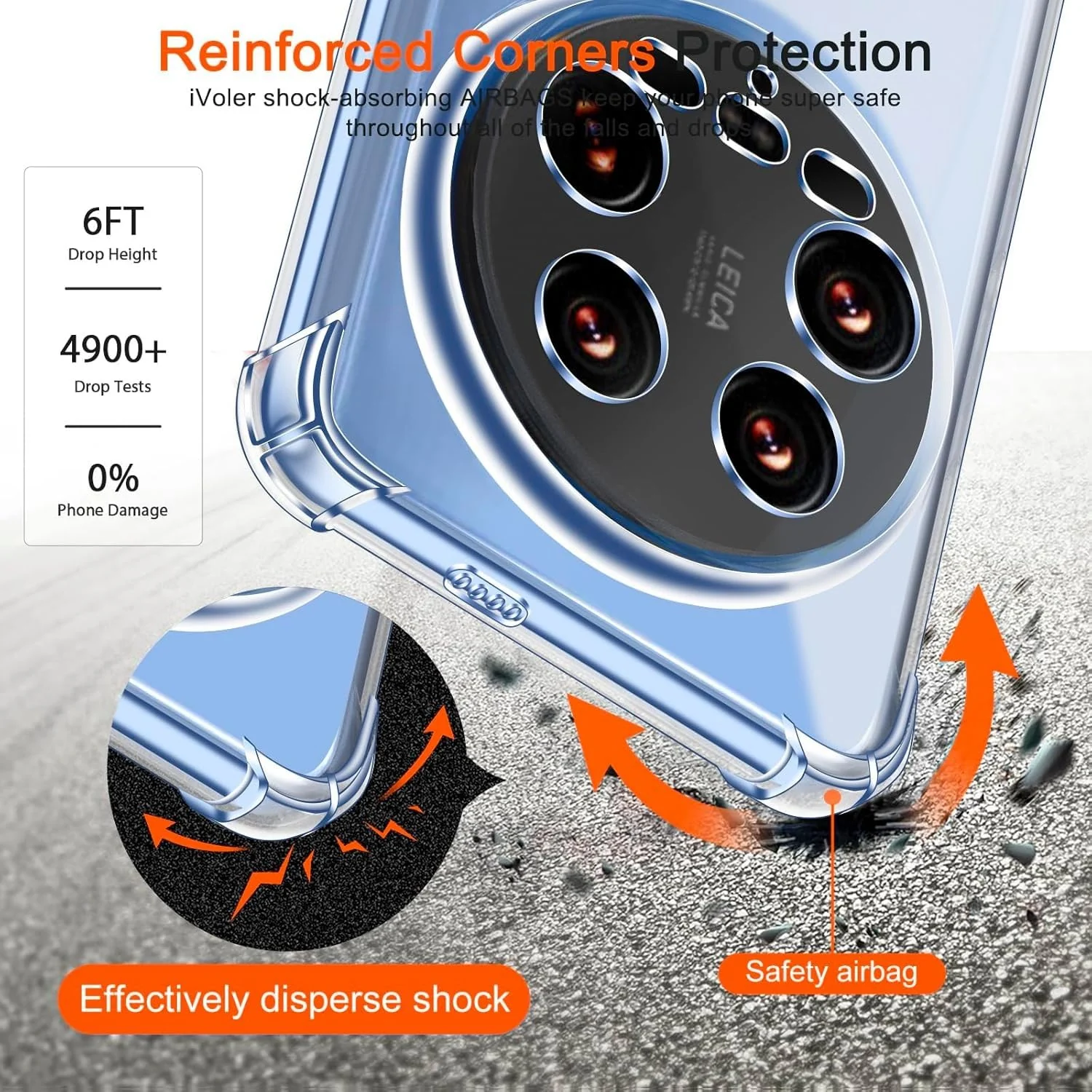 DL3 Mobilak Clear TPU Protective Case for Xiaomi Mi 14 Ultra with Camera Protection and Shockproof Design - Clear