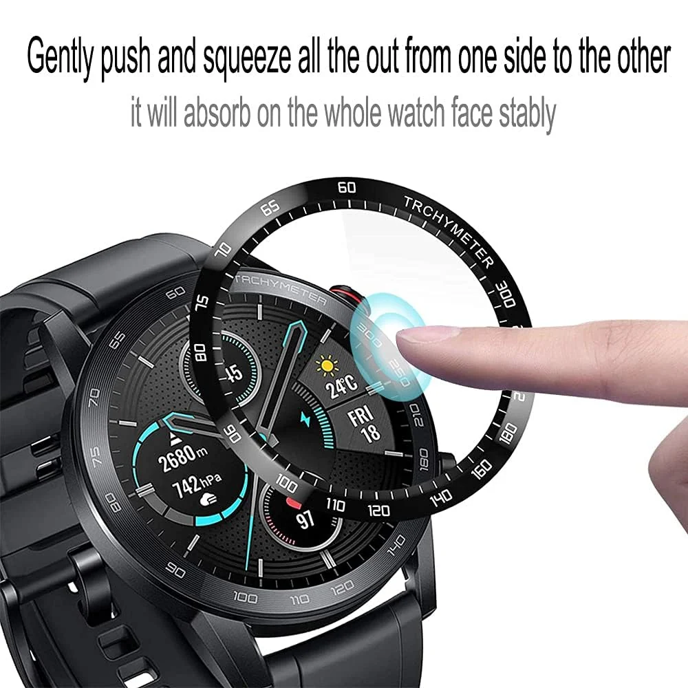 DL3 Mobilak Screen Protector For Honor Magic Watch 2 46mm, 3D Curved Soft Edge Protective Film [Anti-Scratch] [Bubble Free] [Ultra Shatterproof] [High Sensitive] (Not Glass) For Honor Magic 2 46mm - Black