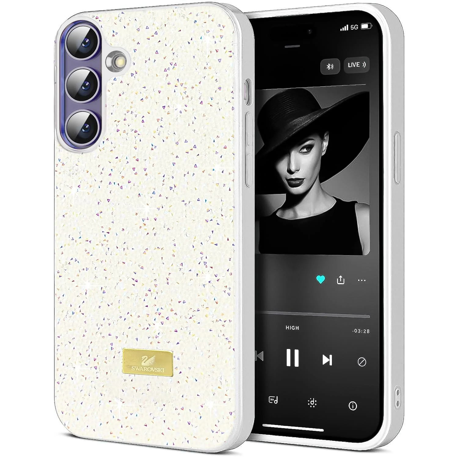 DL3 Mobilak Glitter Protective Case with Camera Protection for Samsung Galaxy A16 5G / 4G
