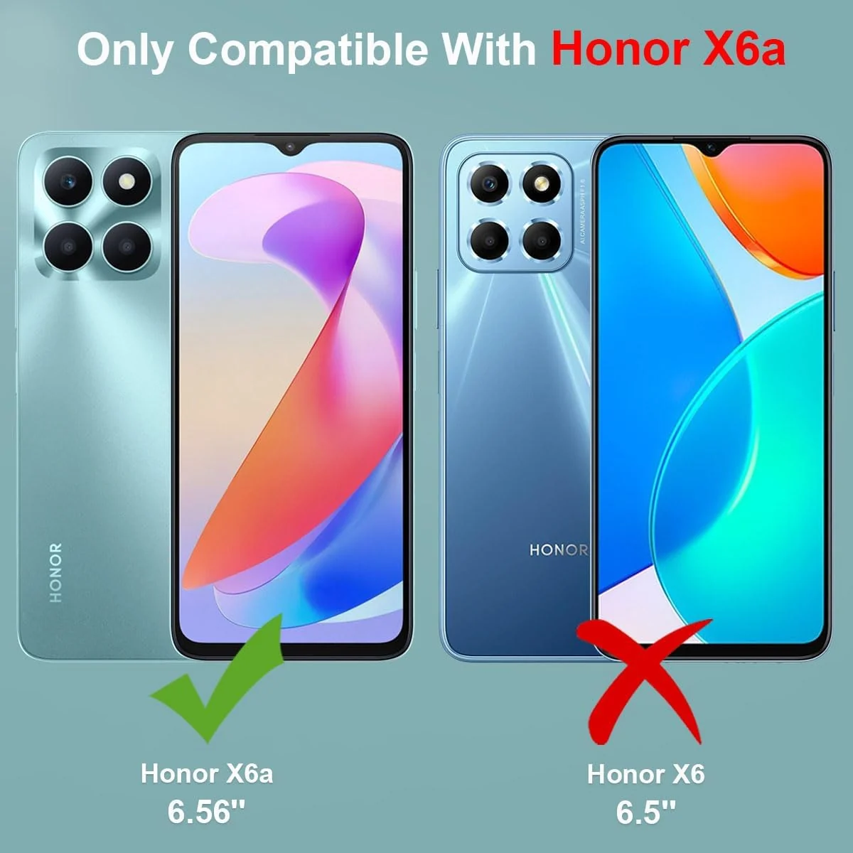 DL3 Mobilak Case Compatible with Honor X6A Case Crystal Soft TPU Gel Case Flexible Silicone Anti-Scratch Camera Protection TPU Cover - Clear