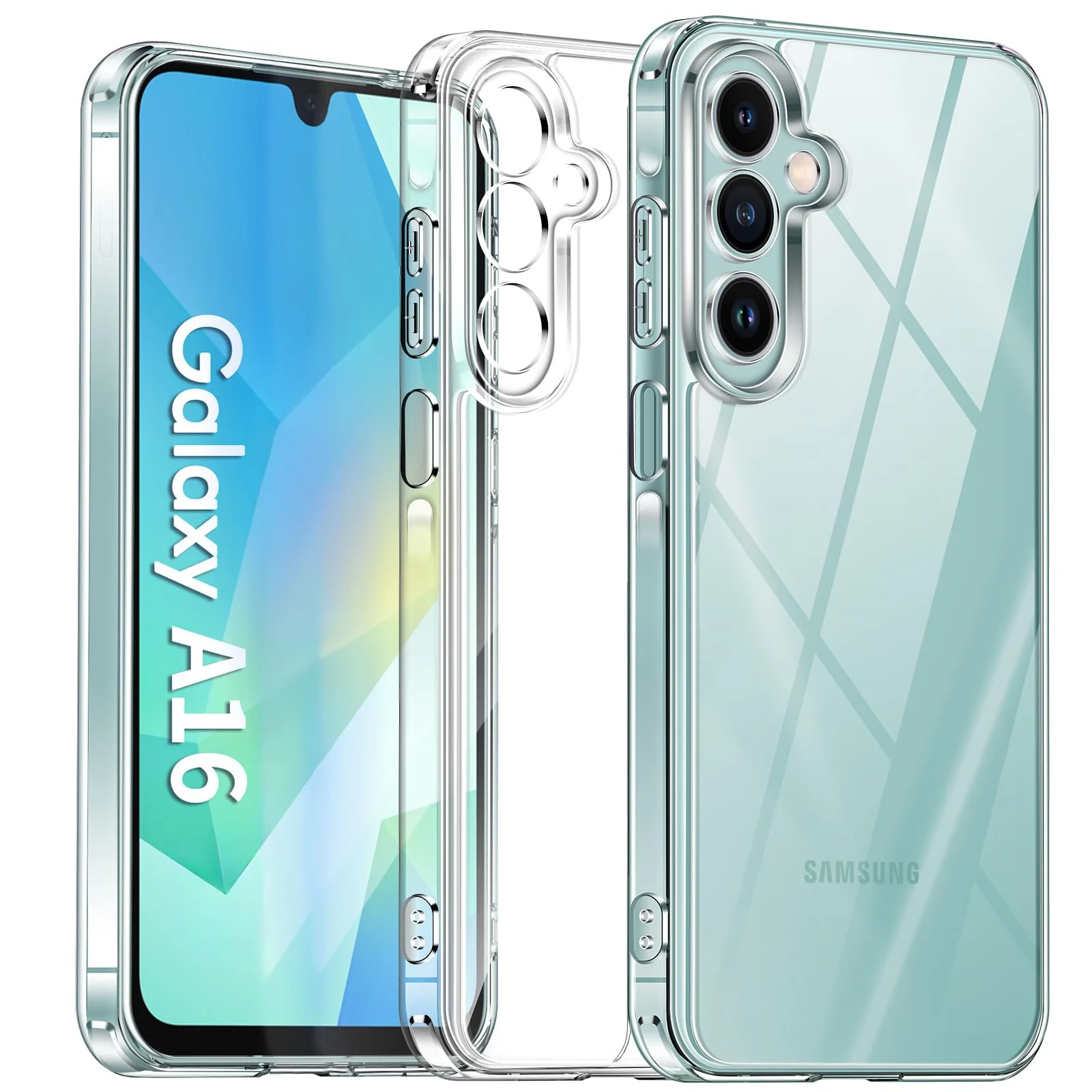 DL3 Mobilak Case Compatible with Samsung Galaxy A16 4G / A16 5G, Case Crystal Soft TPU Gel Case Flexible Silicone Anti-Scratch Camera Protection TPU Cover - Clear