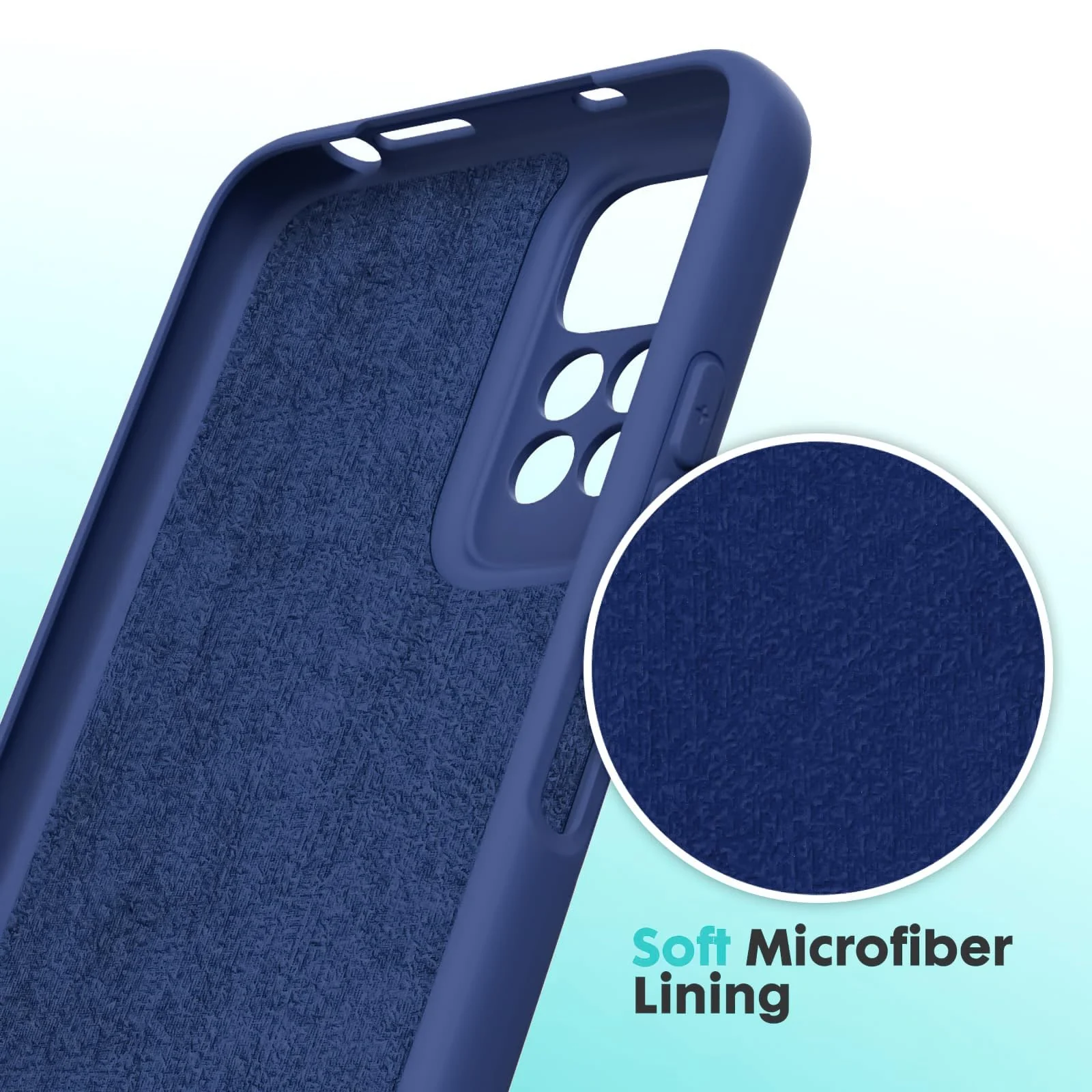 DL3 Mobilak Liquid Silicone Protective Case with Soft Microfiber Lining with Full Camera Protection for Xiaomi Redmi Note 12 Pro 4G / Redmi Note 11 Pro 4G&5G - Blue 1