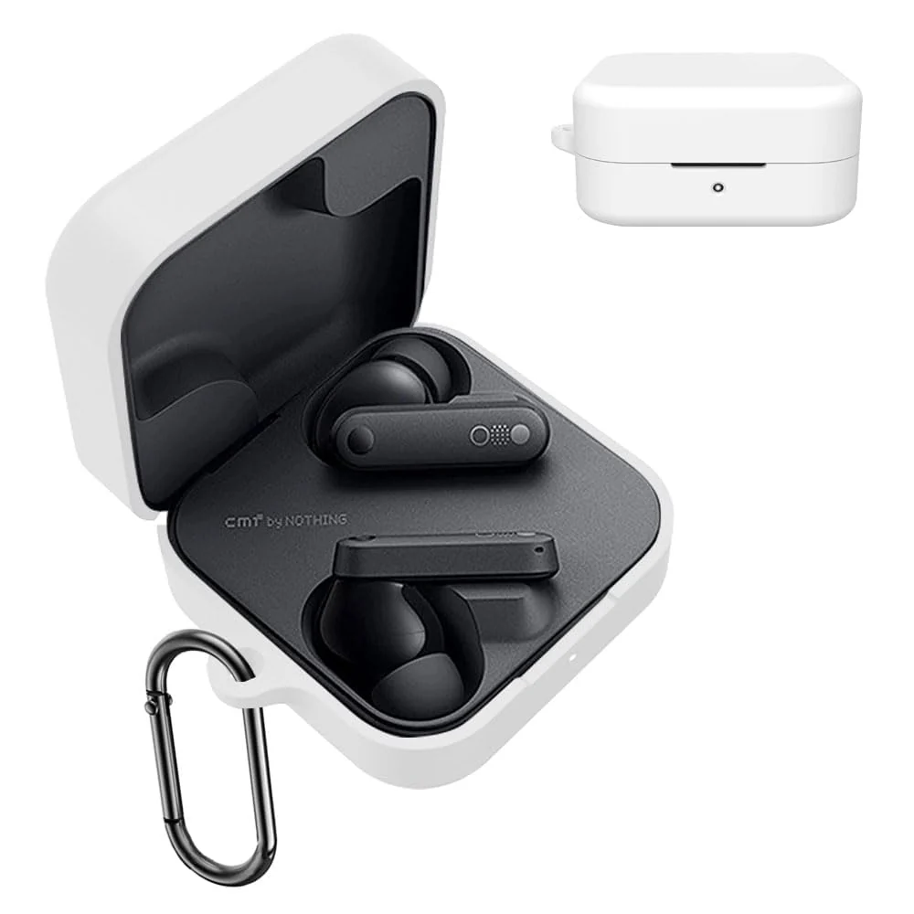DL3 Mobilak Compatible with Nothing Buds Pro 2 Case Cover, Soft Silicone Shockproof Protective Case Wireless Earbuds with Carabiner, Front LED Visible