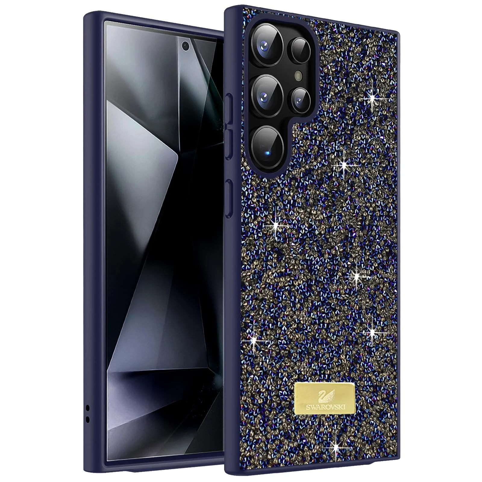 Case For Samsung Galaxy S22 Ultra Case Glitter, Sparkle Diamond Crystal Bling Case with Bling, Ultra Thin Lightweight Full Body Shockproof Anti-Scratch Protective Cover - Black