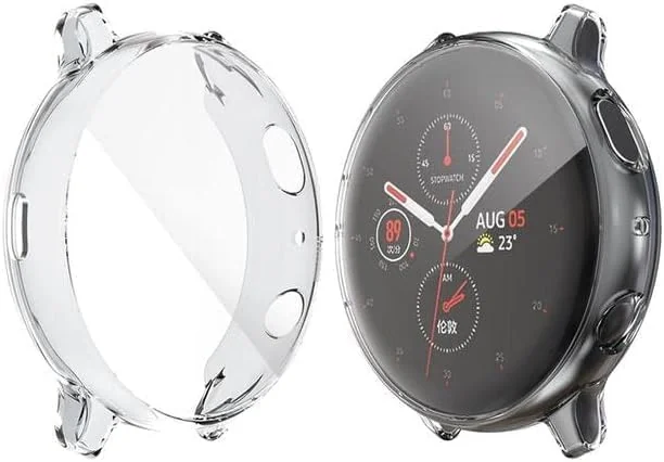 DL3 Mobilak Case Compatible with Samsung Galaxy Watch Active 2 44mm Case All-Around Screen Protector Watch Soft TPU Shockproof Cover Slim Guard Thin Bumper Shell Protector - Clear