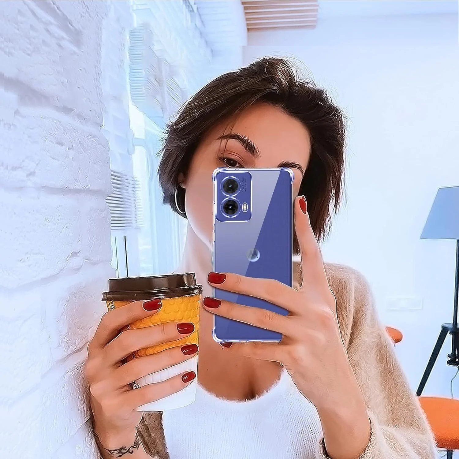 DL3 Mobilak Case Compatible with Motorola Moto G85 5G, Cover Silicone TPU Gorilla Anti-shock Protector Camera Shockproof Corners - Clear