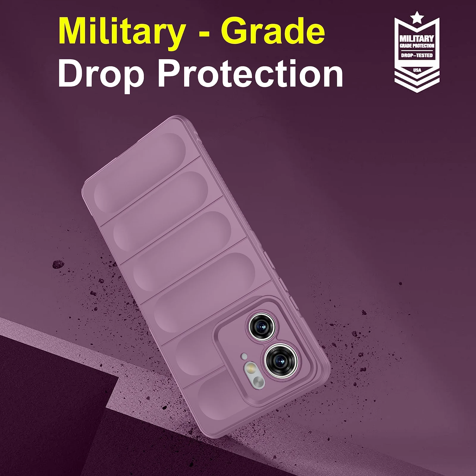DL3 Mobilak Soft Silicone Protective Case for Motorola Edge 40 5G with Camera Protection and Shockproof Design - Purple