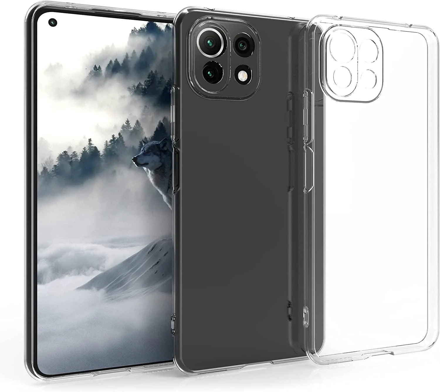 DL3 Mobilak Case Compatible with Xiaomi Mi 11 Lite 4G / Mi11 Lite 5G Case Crystal Soft TPU Gel Case Flexible Silicone Anti-Scratch Camera Protection TPU Cover - Clear