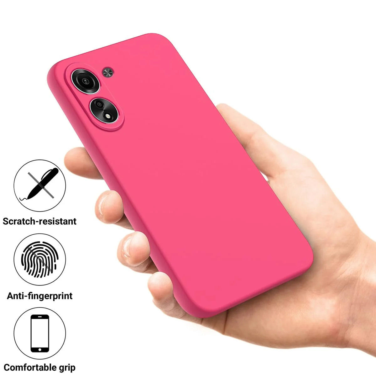 DL3 Mobilak Soft Silicone Gel Bumper Case for Xiaomi Redmi 13C - Hot Pink