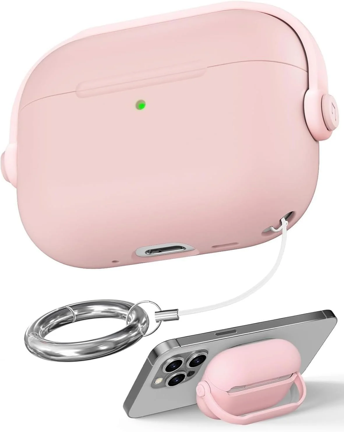 DL3 Mobilak Protective Case for AirPods 3 [With Closure Lid] [Front LED Visible] [With Wrist Strap] Skin Case Compatible with Airpod 3rd Generation 2021 - Cherry Pink